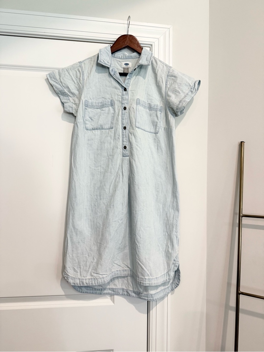 Old Navy Light Chambray Shirt Dress - Short Sleeve Casual
